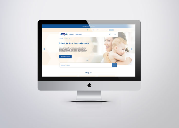 A category page on Enfamil.ca displayed on an imac